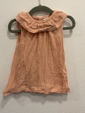 kate quinn Peach Sleeveless Ruffle Collar Dress